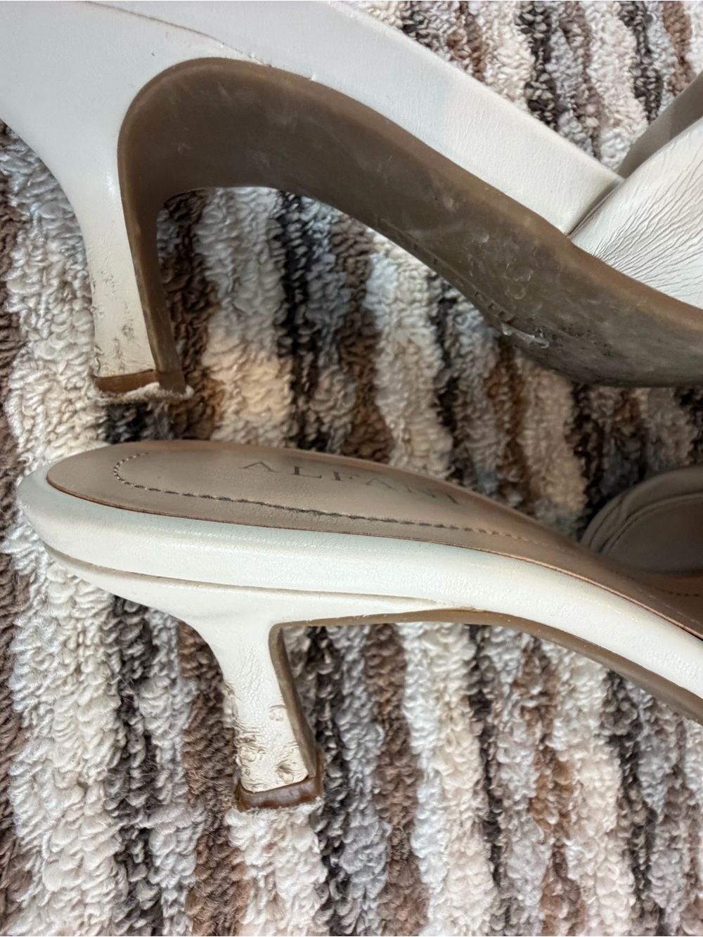 ALDO Women's Cream Open-Back Kitten Heel Mules